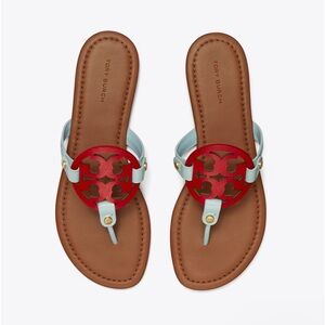 Tory Burch Miller Sandals ColorSea Bubble / Triple Red / Rust NWT